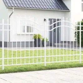 Dārza Žogs Balts 165 Cm Pulverkrāsots Tērauds Vidaxl