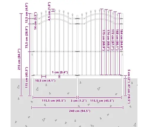 Aiandus Aiapaneel Valge 215 Cm Pulbervärvitud Teras