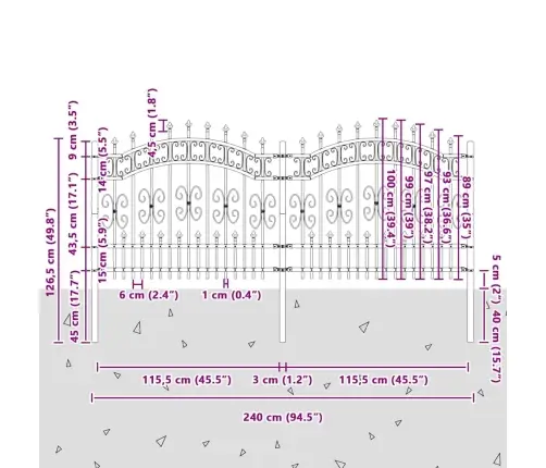 Sodo Tvora Balta 140 Cm Milteliniu Būdu Padengtas Plienas