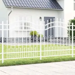 Dārza Žogs Balts 165 Cm Pulverkrāsots Tērauds Vidaxl