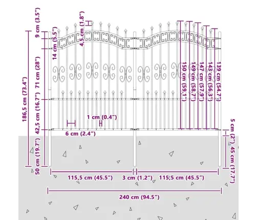 Aiandus Aiapaneel Valge 240 X 190 Cm Pulbervärvitud Teras