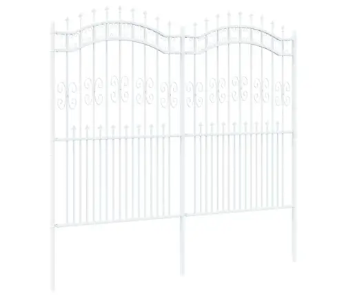 Dārza Žogs Balts 215 Cm Pulverkrāsots Tērauds Vidaxl
