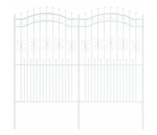 Dārza Žogs Balts 215 Cm Pulverkrāsots Tērauds Vidaxl