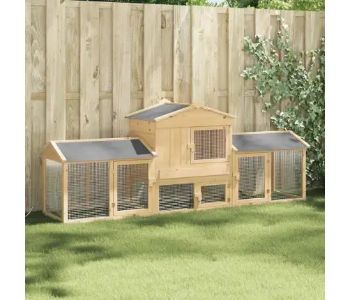 Vistu Kūts Brūna 225 X 60 X 89 Cm Priedes Masīvkoks Vidaxl