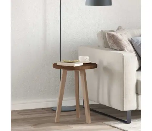 Galda Virsma Cits Gaiši Brūna Ø 40 X 2.5 Cm Izturīga Ozola Koks Vidaxl