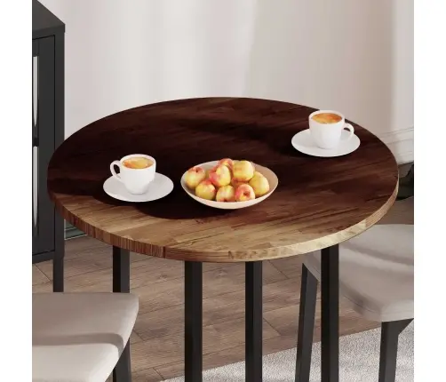 Galda Virsma Cits Gaiši Brūna Ø 80 X 2.5 Cm Izturīga Ozola Koks Vidaxl