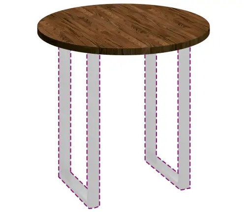 Galda Virsma Cits Gaiši Brūna Ø 80 X 2.5 Cm Izturīga Ozola Koks Vidaxl