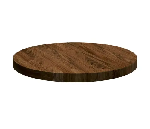 Stalo Viršus Tamsiai Rudas Ø 40 X 2,5 Cm Kietas Ąžuolo Medis