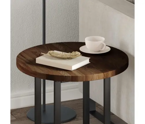 Galda Virsma Cits Tumši Brūna Ø 50 X 2.5 Cm Izturīga Ozola Koks Vidaxl