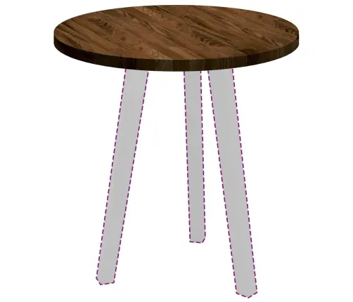 Galda Virsma Cits Tumši Brūna Ø 50 X 2.5 Cm Izturīga Ozola Koks Vidaxl