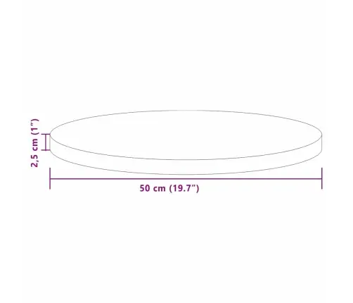 Lauda Peal Tumepruun Ø 50 X 2.5 Cm Tugev Tammepuit