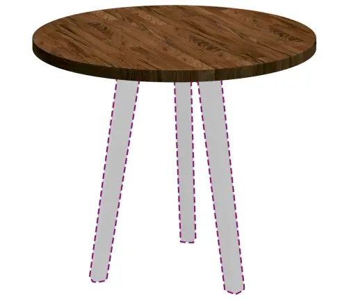 Stalo Viršus Tamsiai Rudas Ø 60 X 2,5 Cm Kietas Ąžuolo Medis