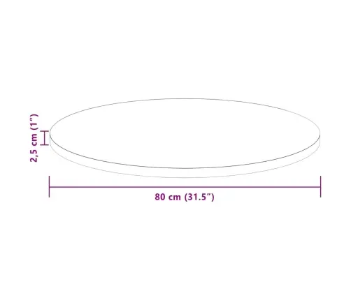 Lauda Peal Tumepruun Ø 80 X 2.5 Cm Tugev Tammepuit