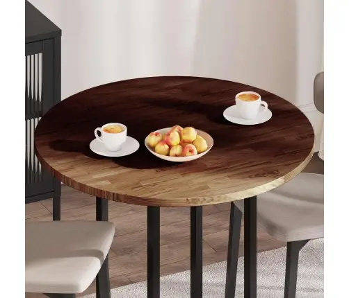 Galda Virsma Cits Tumši Brūna Ø 90 X 2.5 Cm Izturīga Ozola Koks Vidaxl