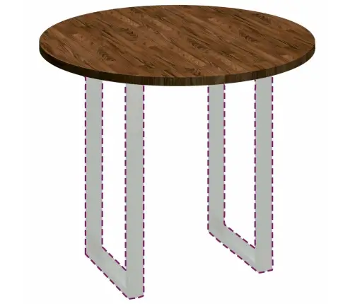 Galda Virsma Cits Tumši Brūna Ø 90 X 2.5 Cm Izturīga Ozola Koks Vidaxl