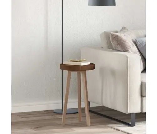 Galda Virsma Cits Gaiši Brūna Ø 30 X 4 Cm Izturīga Ozola Koks Vidaxl