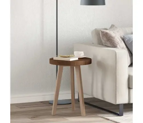 Galda Virsma Cits Gaiši Brūna Ø 40 X 4 Cm Izturīga Ozola Koks Vidaxl