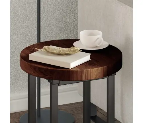 Galda Virsma Cits Gaiši Brūna Ø 40 X 4 Cm Izturīga Ozola Koks Vidaxl