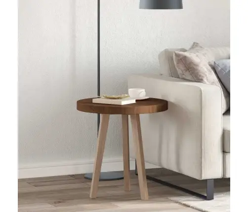 Galda Virsma Cits Gaiši Brūna Ø 50 X 4 Cm Izturīga Ozola Koks Vidaxl