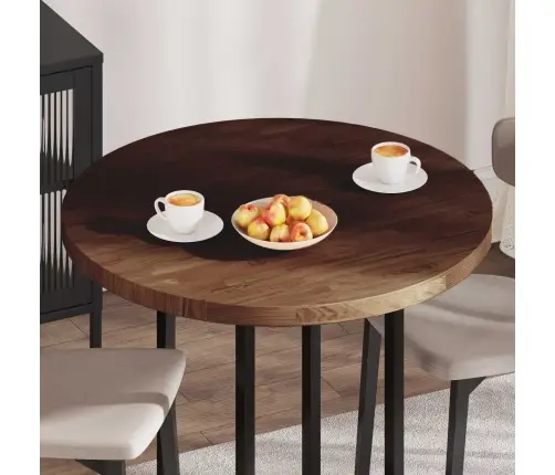 Lauda Peal Helepruun Ø 90 X 4 Cm Tugev Tamme Puit