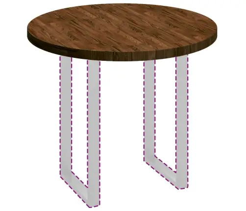 Lauda Peal Helepruun Ø 90 X 4 Cm Tugev Tamme Puit