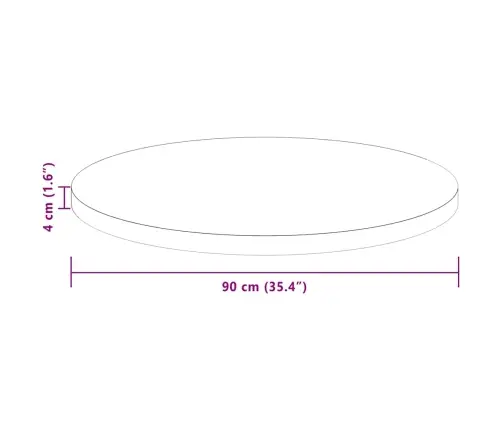 Lauda Peal Helepruun Ø 90 X 4 Cm Tugev Tamme Puit