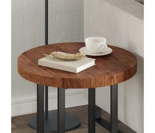 Stalo Viršus Tamsiai Ruda Ø 50 X 4 Cm Tvirta Ąžuolo Mediena