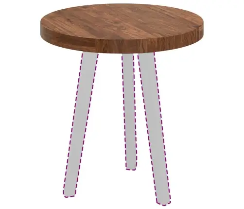 Stalo Viršus Tamsiai Ruda Ø 50 X 4 Cm Tvirta Ąžuolo Mediena