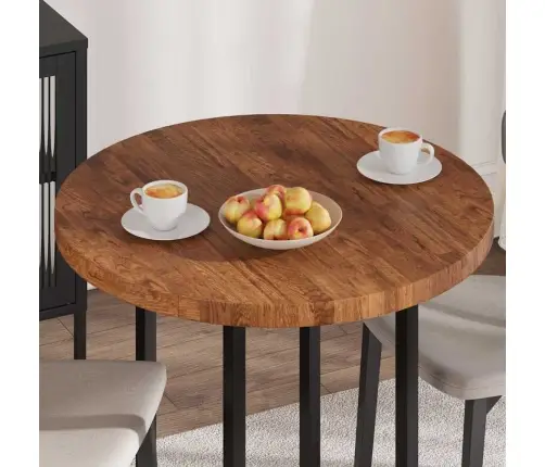 Galda Virsma Cits Tumši Brūna Ø 80 X 4 Cm Izturīga Ozola Koks Vidaxl