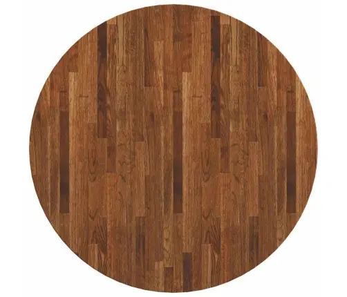 Galda Virsma Cits Tumši Brūna Ø 80 X 4 Cm Izturīga Ozola Koks Vidaxl