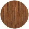 Galda Virsma Cits Tumši Brūna Ø 80 X 4 Cm Izturīga Ozola Koks Vidaxl