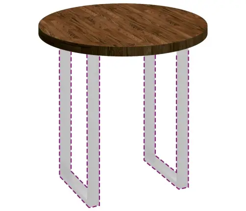 Galda Virsma Cits Tumši Brūna Ø 80 X 4 Cm Izturīga Ozola Koks Vidaxl