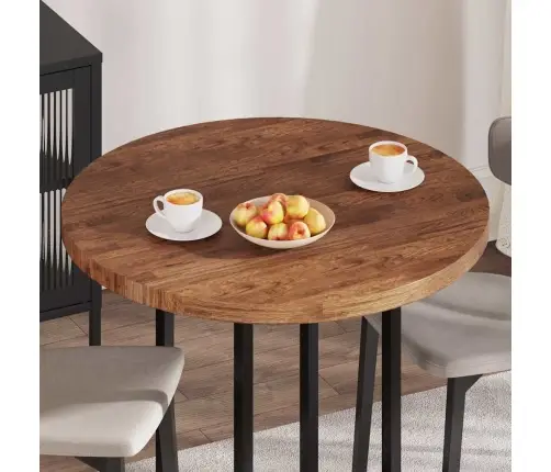 Galda Virsma Cits Tumši Brūna Ø 90 X 4 Cm Izturīga Ozola Koks Vidaxl