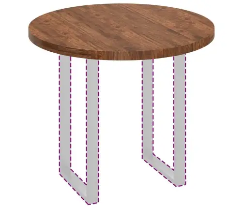 Galda Virsma Cits Tumši Brūna Ø 90 X 4 Cm Izturīga Ozola Koks Vidaxl