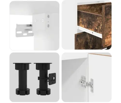 4 Daļu Virtuves Skapju Komplekts Dūmota Ozola Inženierijas Koks Vidaxl