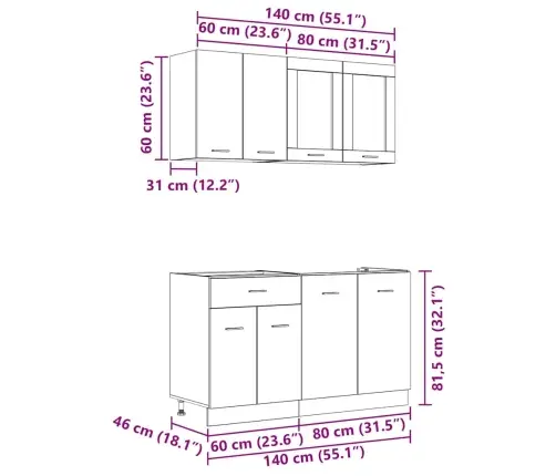 4 Daļu Virtuves Skapju Komplekts Dūmota Ozola Inženierijas Koks Vidaxl
