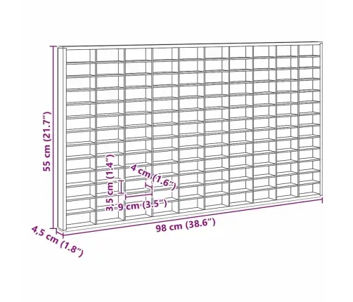 Seina Kuvakarp Riiuliga Ladustamisega Beež 98 X 4,5 X 55 Cm Tehispuit