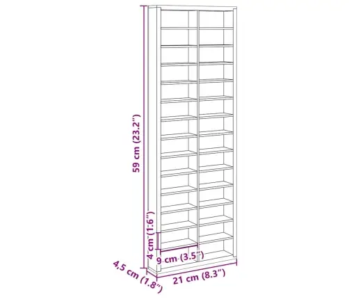 Display Dėžė Su Saugykla Ruda 21 X 4.5 X 59 Cm Apdirbta Mediena