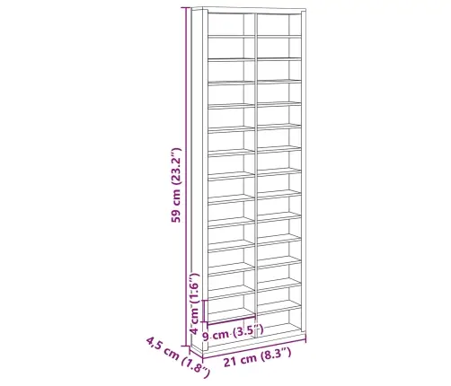 Seina Kuvakarp Riiuliga Beež 21 X 4,5 X 59 Cm Tehispuit