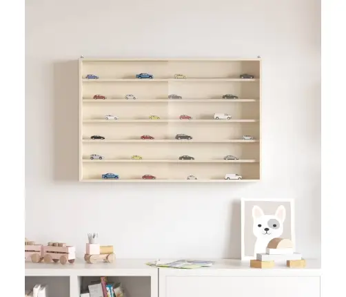 Koka Kolekcionāra Vitrīna Brūna 80 X 8,5 X 54 Cm Saplāksnis Vidaxl