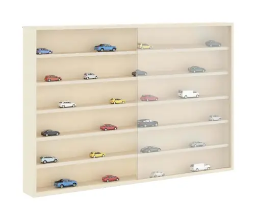 Koka Kolekcionāra Vitrīna Brūna 80 X 8,5 X 54 Cm Saplāksnis Vidaxl