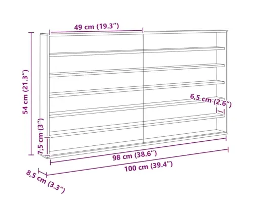 Koka Kolekcionāra Vitrīna Brūna 100 X 8,5 X 54 Cm Saplāksnis Vidaxl