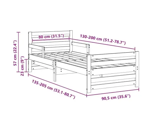 Lovos Rėmas Su Galvūgalio Ruda 80 X 200 Cm Apdirbta Mediena