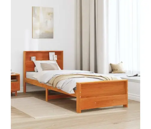 Gultas Rāmis Vaska Brūna 80 X 200 Cm Priedes Masīvkoks Vidaxl