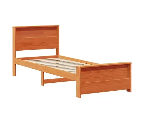 Gultas Rāmis Vaska Brūna 80 X 200 Cm Priedes Masīvkoks Vidaxl