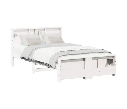 Lovos Rėmas Su Galvūgalio Balta 140 X 190 Cm Apdirbta Mediena