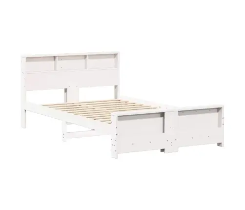 Voodi Raam Peaga Valge 120 X 190 Cm Tehispuit