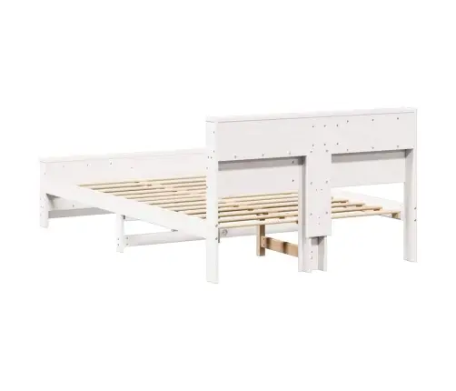 Voodi Raam Peaga Valge 120 X 190 Cm Tehispuit