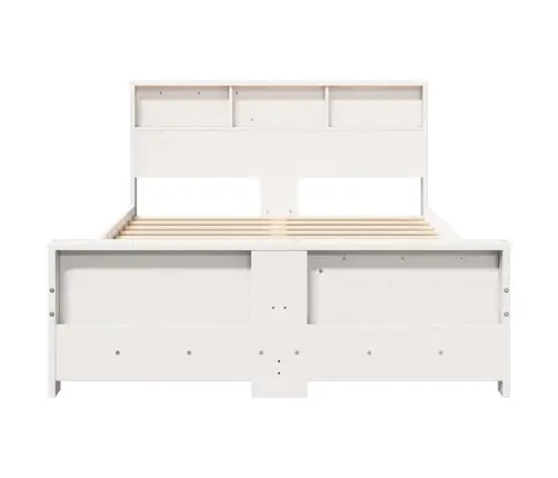 Voodi Raam Peaga Valge 120 X 190 Cm Tehispuit