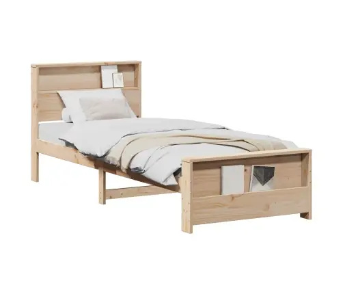 Gultas Rāmis Brūna 75 X 190 Cm Priedes Masīvkoks Vidaxl